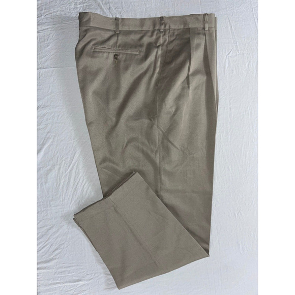 Perry Ellis Portfolio Washable Pleated/Cuffed Microfiber Dress Slacks. 38X32 EUC - Picture 2 of 9
